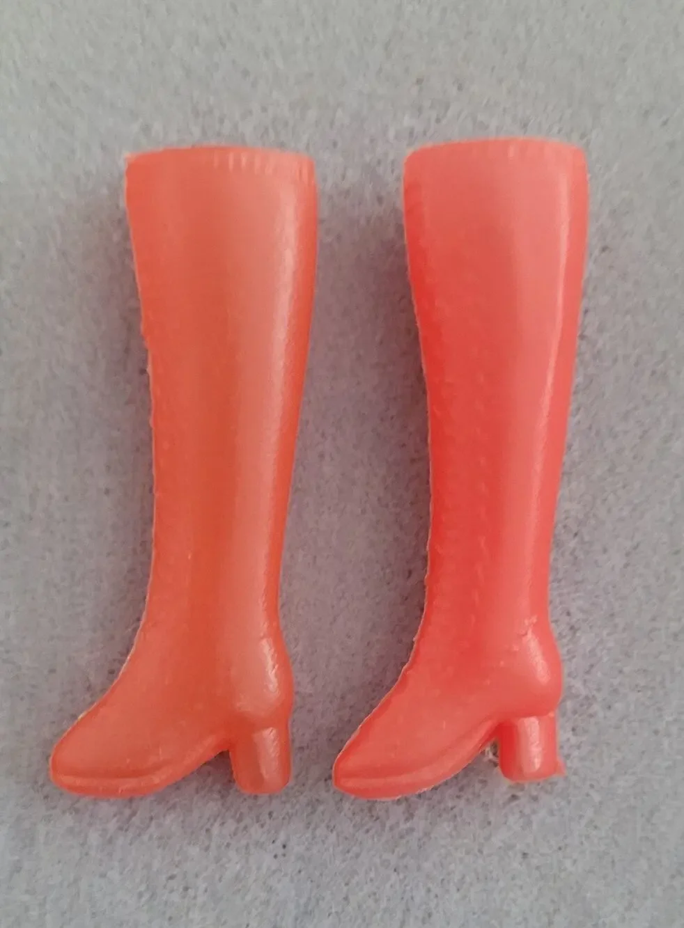 BARBIE Doll Red Boots W/Lace Up Style MOD/Gogo Boots-Flexible Plastic-Vintage